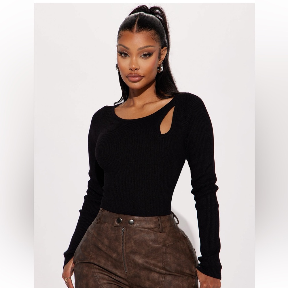Black cut out sweater